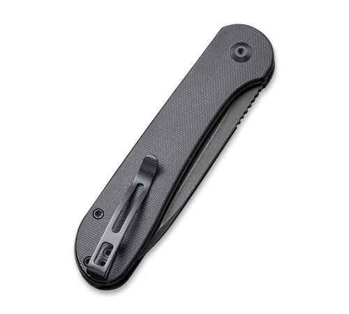 Складной нож CIVIVI Button Lock Elementum 14C28N Steel Black Stonewashed Handle G10 Black