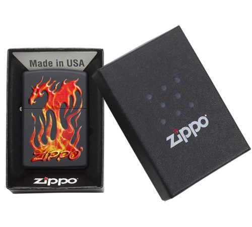 Зажигалка ZIPPO Classic с покрытием Black Matte, латунь/сталь, чёрная, матовая, 38x13x57 мм