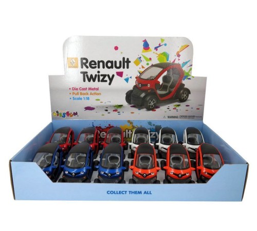Машина Kinsmart Twizy инерция (1/12шт.) 12,5см б/к
