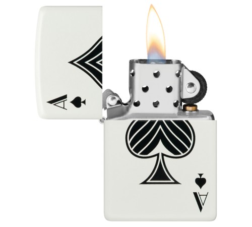 Зажигалка ZIPPO с покрытием White Matte, латунь/сталь, белая, матовая, 38x13x57 мм