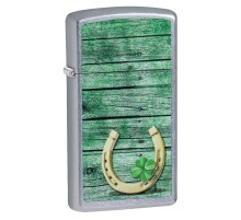 Зажигалка ZIPPO Slim® с покрытием Street Chrome™, латунь/сталь, серебристая, матовая, 29x10x60 мм
