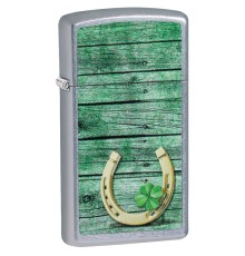 Зажигалка ZIPPO Slim® с покрытием Street Chrome™, латунь/сталь, серебристая, матовая, 29x10x60 мм