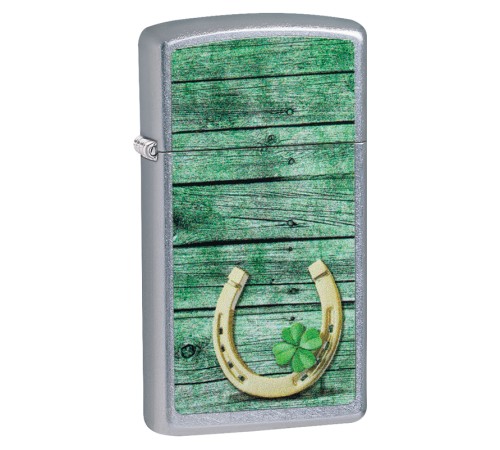 Зажигалка ZIPPO Slim® с покрытием Street Chrome™, латунь/сталь, серебристая, матовая, 29x10x60 мм