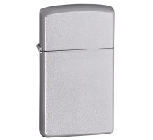 Зажигалка ZIPPO Slim® с покрытием Satin Chrome™, латунь/сталь, серебристая, матовая, 29x10x60 мм