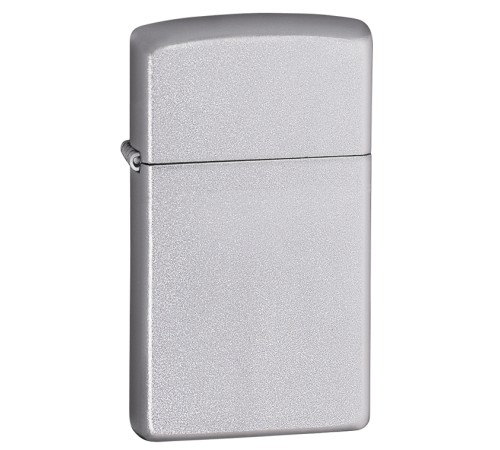 Зажигалка ZIPPO Slim® с покрытием Satin Chrome™, латунь/сталь, серебристая, матовая, 29x10x60 мм