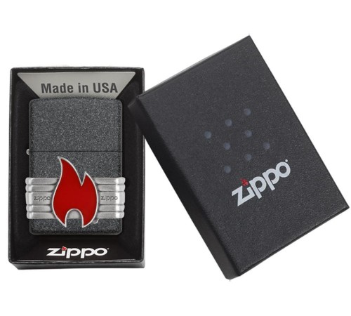 Зажигалка ZIPPO Classic с покрытием Iron Stone™, латунь/сталь, серая, матовая, 38x13x57 мм