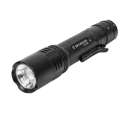 Ручной фонарь SKYWOODS TACTIC, 1800 люмен, USB-Type C, холодный свет, IP67