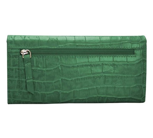 Кошелёк Cross Bebe Coco, кожа наппа фактурная, цвет зелёный/рыжий, 19,5 х 10,2 х 2,5 см