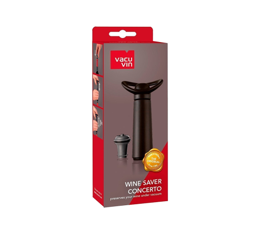 Вакуумный насос для вина Vacu Vin Concerto Black + пробка