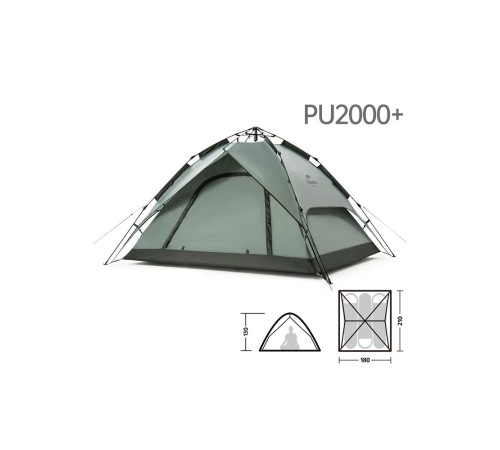 Палатка Naturehike автоматическая NH21ZP008, трехместная, серо-зеленая, 6927595777442