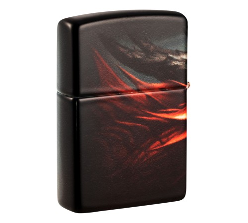 Зажигалка ZIPPO Dragon Design с покрытием 540 Matte, латунь/сталь, черная, 38x13x57 мм