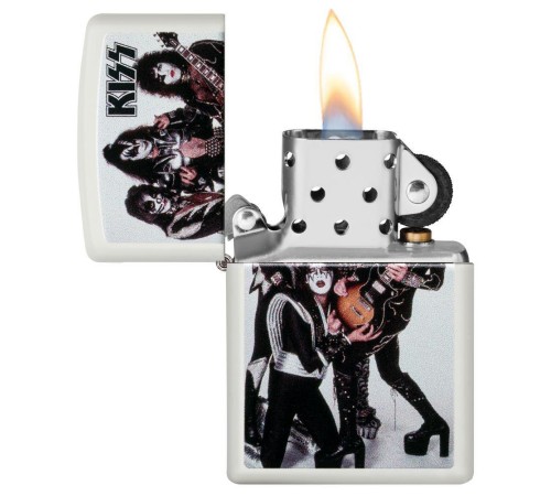 Зажигалка ZIPPO KISS® с покрытием White Matte, латунь/сталь, белая, матовая, 38x13x57 мм