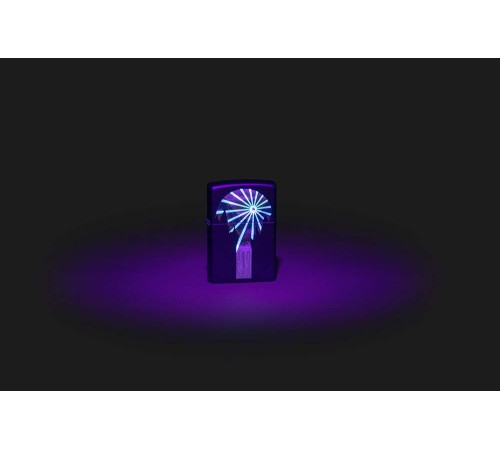 Зажигалка ZIPPO Mountain Waterfall с покрытием Black Light, латунь/сталь, черная,матовая 38x13x57 мм