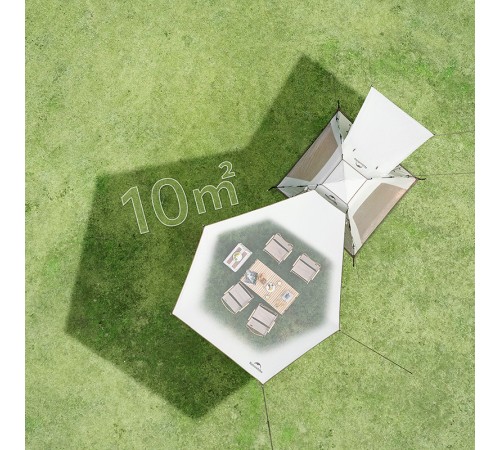 Палатка 3-местная c навесом Naturehike Ango Picnic Automatic Tent CNK2450WS021, бежевая, 6976507662536