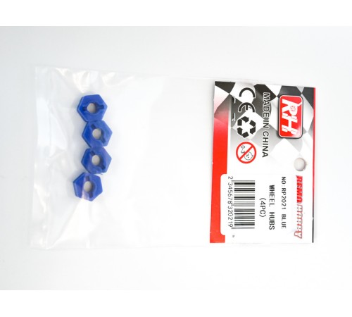 Пластиковые колёсные шестигранники 4 шт для Remo Hobby 1/8, тюнинг, синие