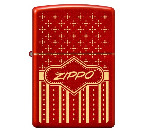 Зажигалка ZIPPO с покрытием Metallic Red, латунь/сталь, красная, 38x13x57 мм