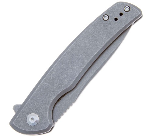 Складной нож SENCUT Tynan 10Cr15CoMoV Steel Gray Stonewashed Handle Stainless Gray
