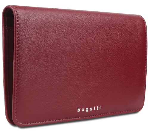 Кошелёк женский BUGATTI Lady Top, красный, натуральная воловья кожа, 19,5х2х11,2 см