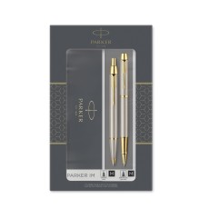Подарочный набор Parker: IM Core Brushed Metal GT - ручки роллерная и шариковая