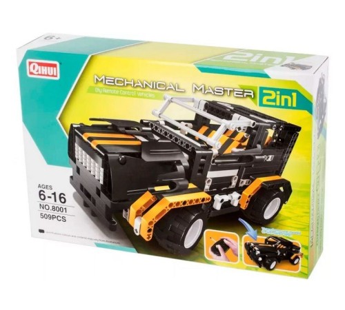 Р/У конструктор Qihui Mechanical Master 2 в 1 Джип и Пикап (509 деталей)