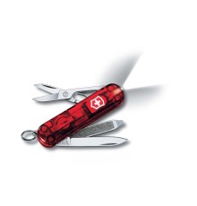 Нож-брелок VICTORINOX Swiss Lite, 58 мм, 7 функций, полупрозрачный красный
