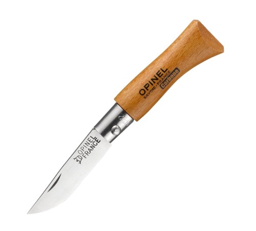 Нож Opinel №2 углеродистая сталь, рукоять из дерева бука, 111020
