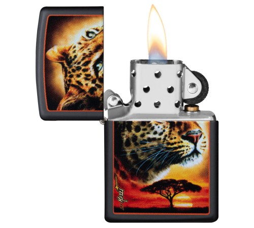 Зажигалка ZIPPO Mazzi® с покрытием Black Matte, латунь/сталь, чёрная, матовая, 38x13x57 мм