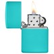 Зажигалка ZIPPO Classic с покрытием Flat Turquoise, латунь/сталь, бирюзовая, матовая, 38x13x57 мм