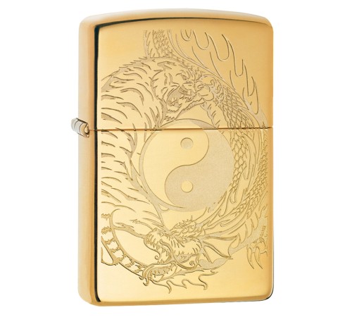 Зажигалка ZIPPO Classic с покрытием High Polish Brass, латунь/сталь, золотистая, 38x13x57 мм