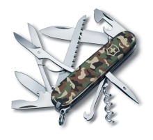 Нож перочинный VICTORINOX Huntsman, 91 мм, 15 функций, зелёный камуфляж