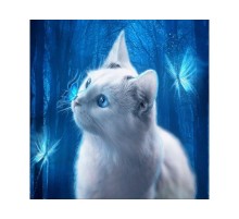 Картина мозаикой 30х30 ГОЛУБОГЛАЗАЯ КОШКА (квадрат) (22 цвета)