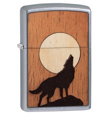 Зажигалка ZIPPO WOODCHUCK с покрытием Street Chrome™, латунь/сталь/дерево, серебристая, 38x13x57 мм