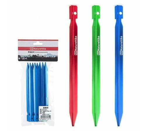 Колышки Naturehike NH17D026-D  алюминиевый Vобразный (8 шт.)Красный, 6927595723364