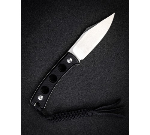Нож SENCUT Fixed Blade Waxahachie 9Cr18MoV Steel Satin Handle G10 Black