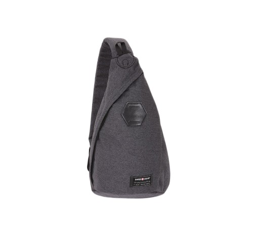 Рюкзак SWISSGEAR на одно плечо, cерый, ткань Grey Heather/ полиэстер 600D PU, 25х15х45 см, 7 л