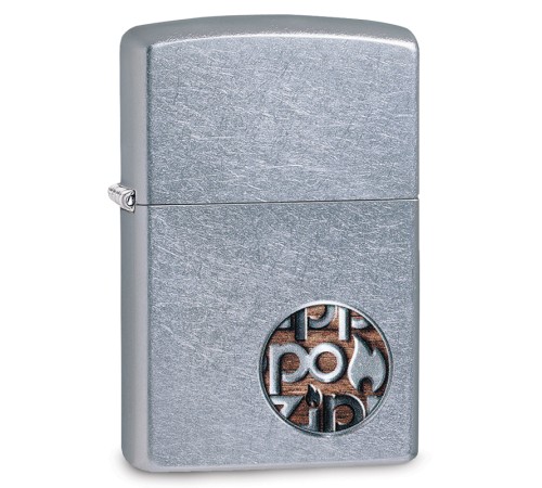 Зажигалка ZIPPO Button с покрытием Street Chrome™, латунь/сталь, серебристая, матовая, 38x13x57 мм
