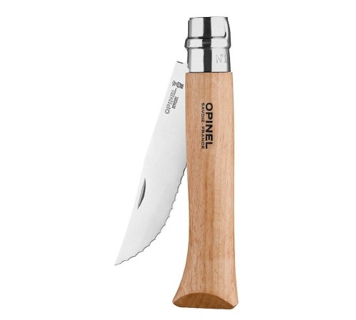Нож Opinel №12, нержавеющая сталь, рукоять из бука, серрейторная заточка, 002441